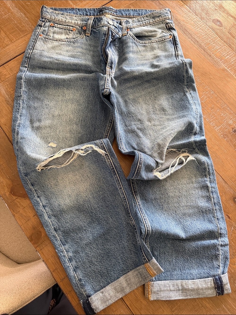 Lucky Brand Light Blue Distressed Relaxed Jeans